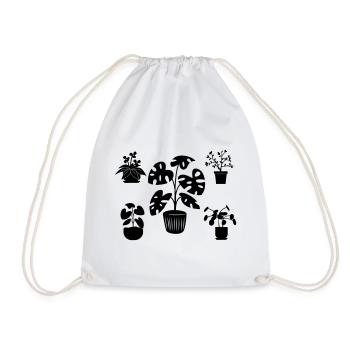 Houseplants five - Drawstring Bag - white - Front