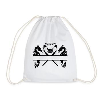 Plaque signalétique viking deux épées, casque - Sac de sport léger - blanc - Devant