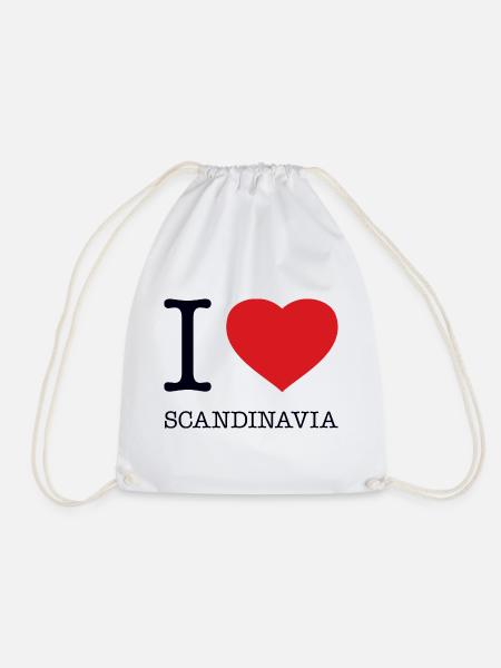 I LOVE SCANDINAVIA Skandinavien - Turnbeutel - Weiß
