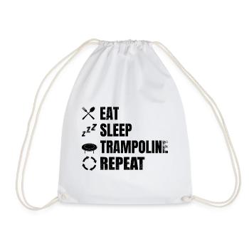 Eat Sleep Trampolin Repeat - Turnbeutel - Weiß - Vorne