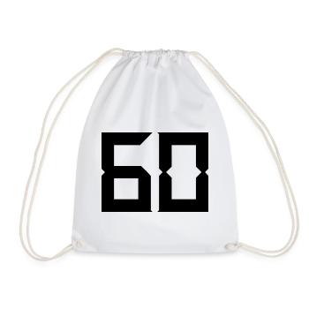 60. 60 ANS. 60e ANNIVERSAIRE. ANNIVERSAIRE 60 ANS. - Sac de sport léger - blanc - Devant