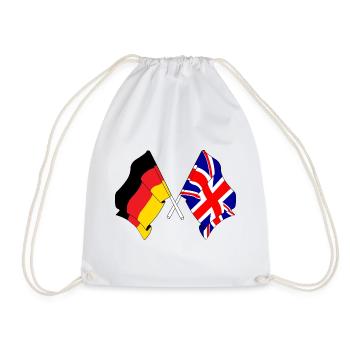 Flagge von Deutschland und Flagge von England - Turnbeutel - Weiß - Vorne