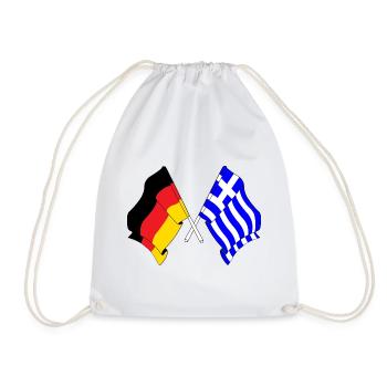 Flag of Germany and flag of Greece - Drawstring Bag - white - Front