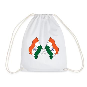 Deux drapeaux de l’Inde croisés - Sac de sport léger - blanc - Devant
