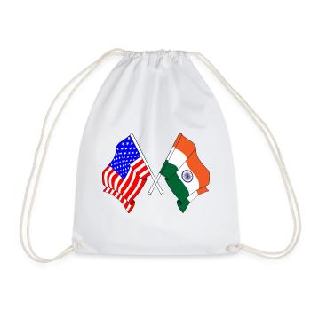 Drapeau des États-Unis et drapeau de l’Inde - Sac de sport léger - blanc - Devant