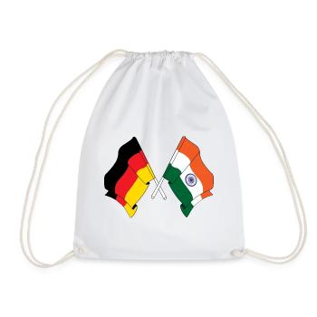 Flag of Germany and flag India - Drawstring Bag - white - Front