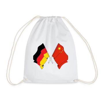 Flag of Germany and flag China - Drawstring Bag - white - Front