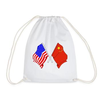 Drapeau des États-Unis et drapeau de la Chine - Sac de sport léger - blanc - Devant