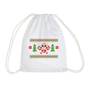Pain d’épice homme Sugar Skull motif pour Noël - Sac de sport léger - blanc - Devant