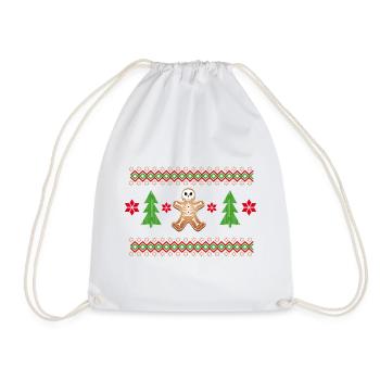 Pain d’épice homme Sugar Skull motif pour Noël - Sac de sport léger - blanc - Devant