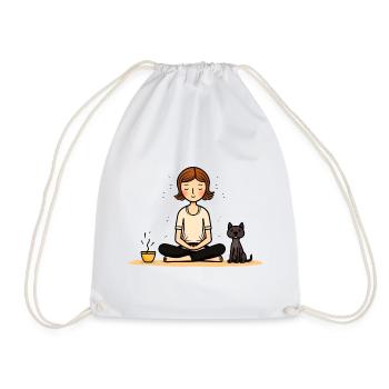 Yoga Dog and Coffee - Turnbeutel - Weiß - Vorne