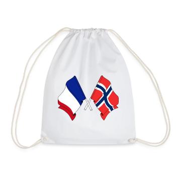 Flag of France and flag Norway - Drawstring Bag - white - Front