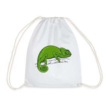 Chameleon green - Drawstring Bag - white - Front