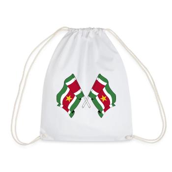 Deux drapeaux croisés du Suriname - Sac de sport léger - blanc - Devant