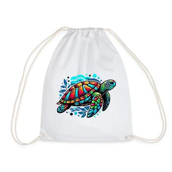 Tortue marine - Sac de sport léger - blanc - Devant
