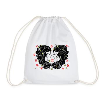 Sign Zodiac sign star logo Gemini - Drawstring Bag - white - Front