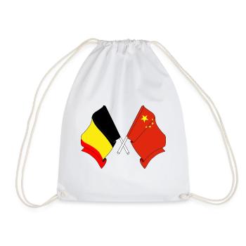 Flag Belgium Flag China - Drawstring Bag - white - Front