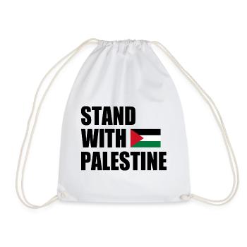 Stand with palestine - Drawstring Bag - white - Front