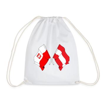 Drapeau de la Pologne et drapeau de l’Autriche - Sac de sport léger - blanc - Devant