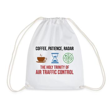 Air Traffic Controller ATC Coffee Patience Radar - Drawstring Bag - white - Front