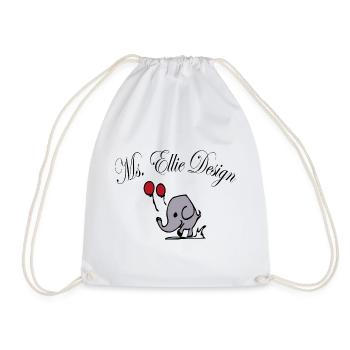 Elephant lady with balloons - Drawstring Bag - white - Front