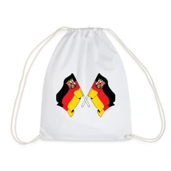 Two flags Rhineland palz - Drawstring Bag - white - Front