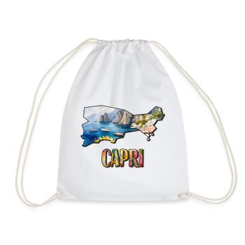 Aquarell Landkarte Capri - Turnbeutel - Weiß - Vorne