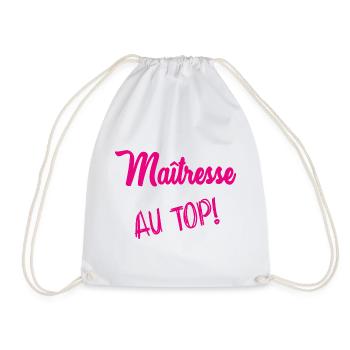 MISTRESS. THANK YOU. THANK YOU MISTRESS - Drawstring Bag - white - Front