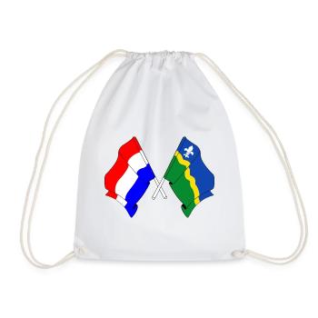 Flag Netherlands Flevoland - Drawstring Bag - white - Front