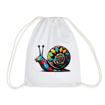 Escargot arlequin - Sac de sport léger - blanc - Devant