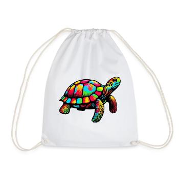 Turtle - Drawstring Bag - white - Front