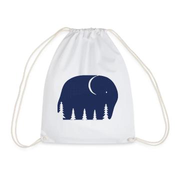 An elephant or a forest in this Fun Optical Illusi - Drawstring Bag - white - Front