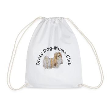 crazy DogMoms Club Lhasa Apso - Drawstring Bag - white - Front