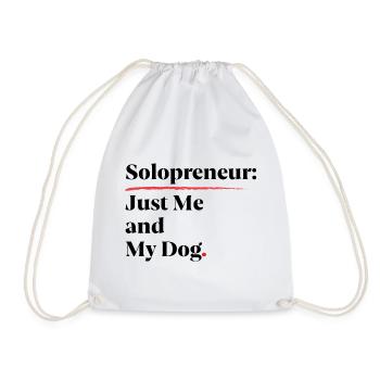 Solopreneur: Nur ich und mein Hund [Schwarz] - Turnbeutel - Weiß - Vorne