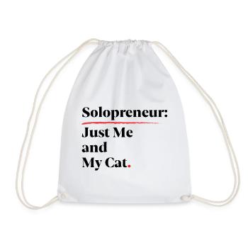 Solopreneur : Juste moi et mon chat [Noir] - Sac de sport léger - blanc - Devant