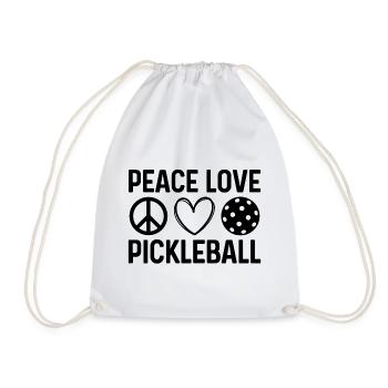 Peace Love Pickleball - Drawstring Bag - white - Front