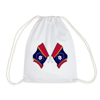 Two flags crossed Mississippi - Drawstring Bag - white - Front