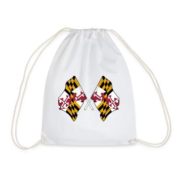 Two Flags Crossed Maryland - Drawstring Bag - white - Front