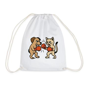 Combat d’animaux de compagnie Chat Chien Boxe Duel - Sac de sport léger - blanc - Devant