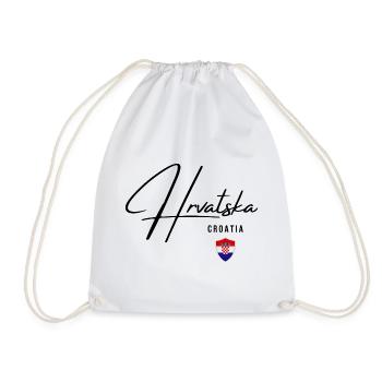 Croatia flag, I love Croatia - Drawstring Bag - white - Front