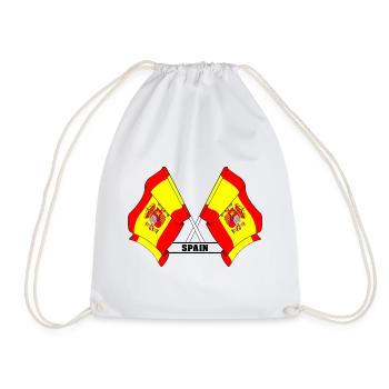 Crossed Spanish flags with SPAIN - Drawstring Bag - white - Front