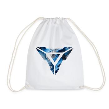 Abstract Blue Fluid Triangular Design - Drawstring Bag - white - Front