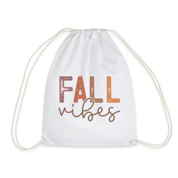 Fall Vibes with Warm Earth Tones - Drawstring Bag - white - Front
