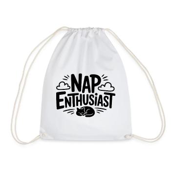 Nap Enthusiast - Drawstring Bag - white - Front