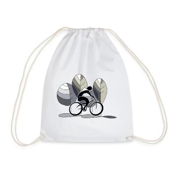 Cyclist - Drawstring Bag - white - Front