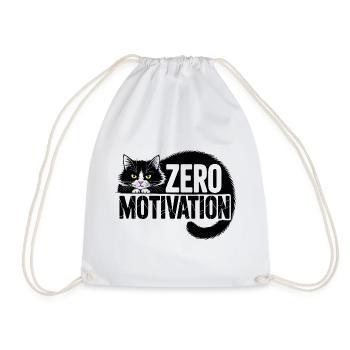Null Motivation Katze - Turnbeutel - Weiß - Vorne
