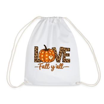 Love Fall Y'all Pumpkin Leopard Shirt - Turnbeutel - Weiß - Vorne