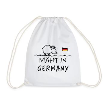 Mäht in Germany – Lustiger Schaf Spruch - Drawstring Bag - white - Front
