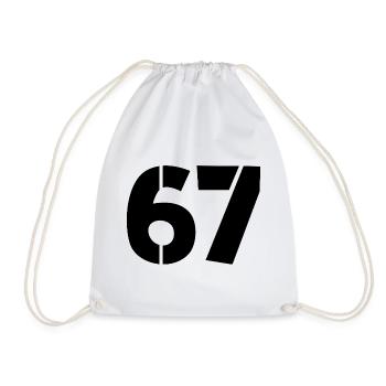Fun 67 Number 6-7 6 7 Six Seven - Drawstring Bag - white - Front