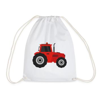 tractor - Drawstring Bag - white - Front